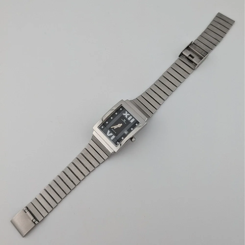 Dom Baiz Snake Watch Mens Silver Stainless Steel Italian Design 0981 Date Window